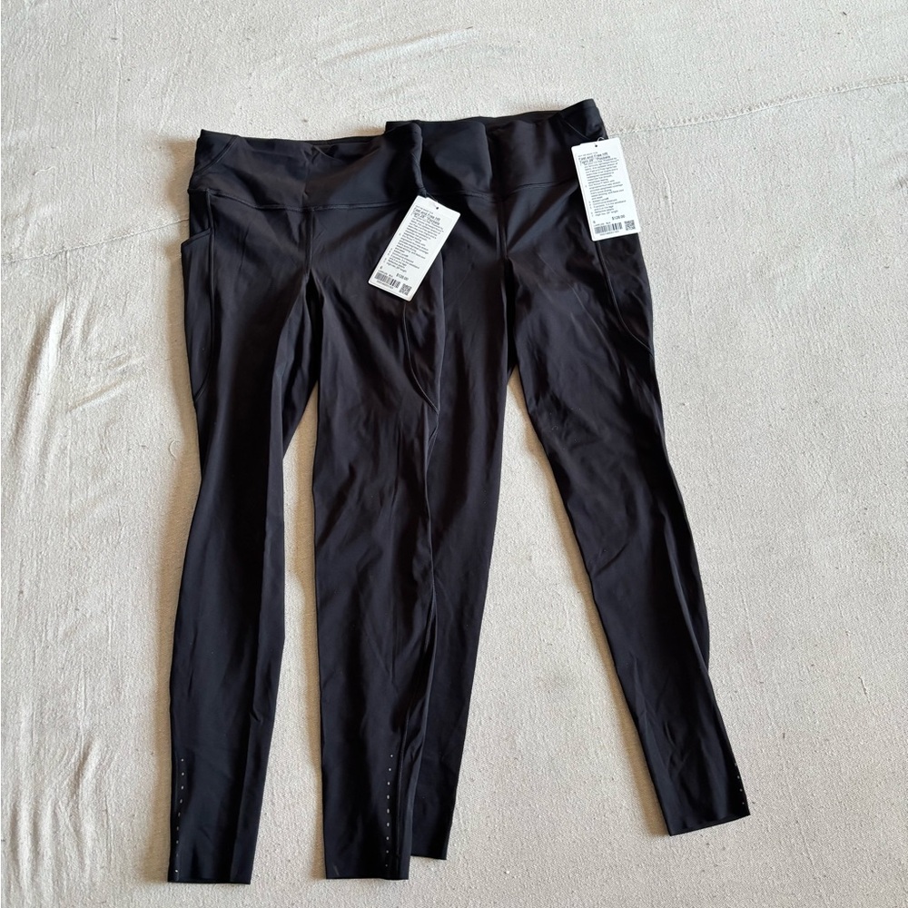 Lululemon NWT NEW fast and free leggings HR 28” bundle of 2 size 6